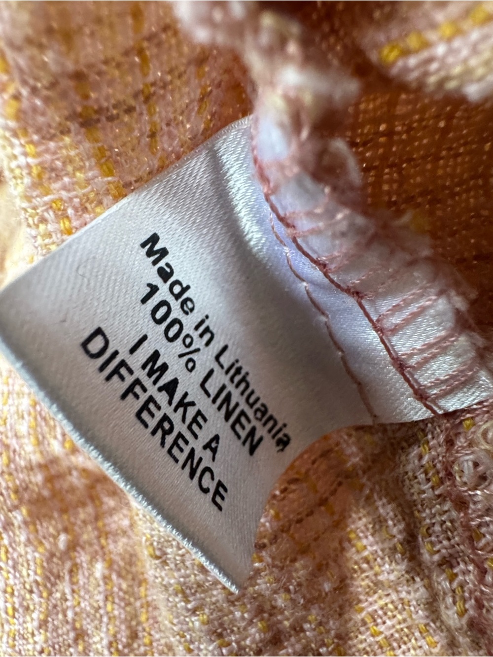 FLAX 100% Linen Pink Maxi Dress Size M V-Neck Short Sleeve Pockets Lagenlook - Picture 2 of 5